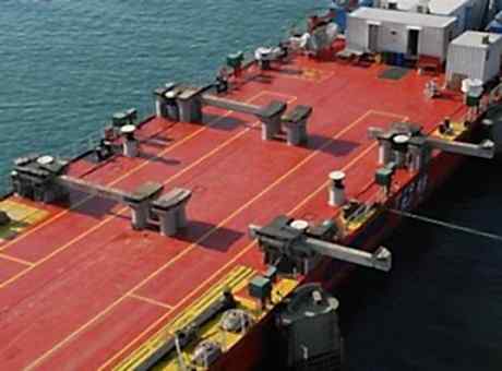 Automatic lashing system and shock absorber on the ship